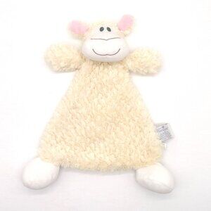 Demdaco NAT & JULES Lamb Baby Lovey Plush Rattle Flat Toy Security Blanket 2017